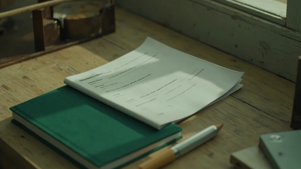 Repositioning artifacts — hardcover brand book and worksheet on a desk