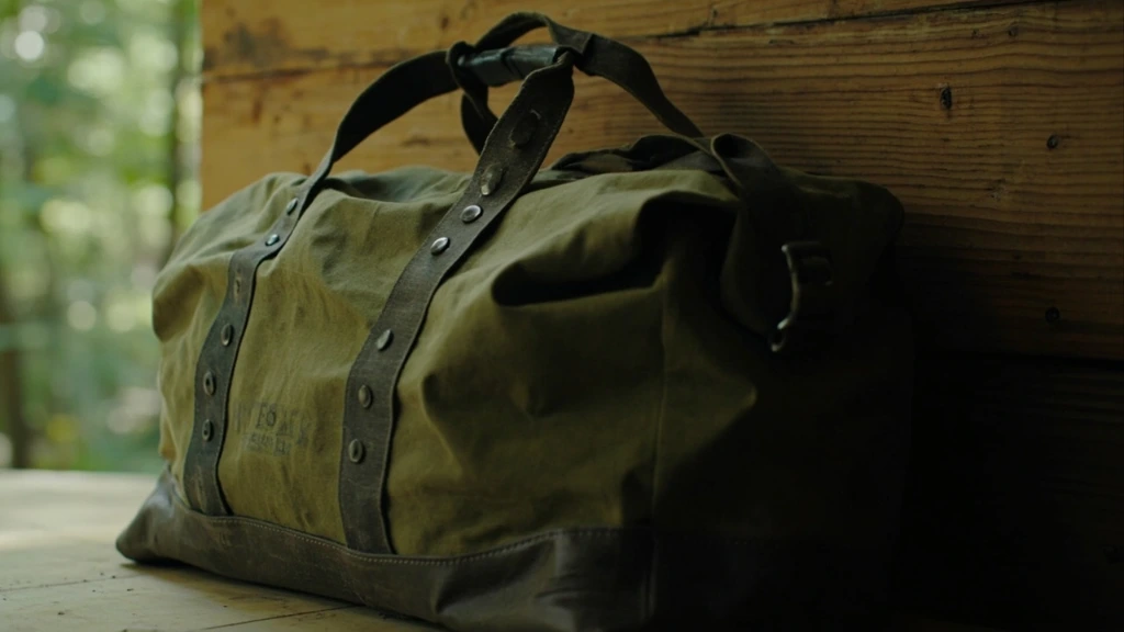 Northbound Outdoor product still of canvas gear at a cabin
